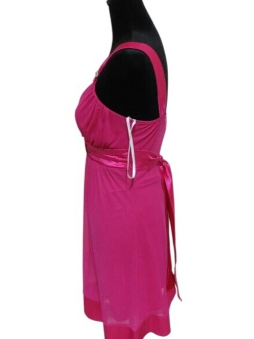 Deb Vibrant Pink Cocktail Bridesmaid Prom Formal mini dress polyester & spandex - Picture 7 of 10